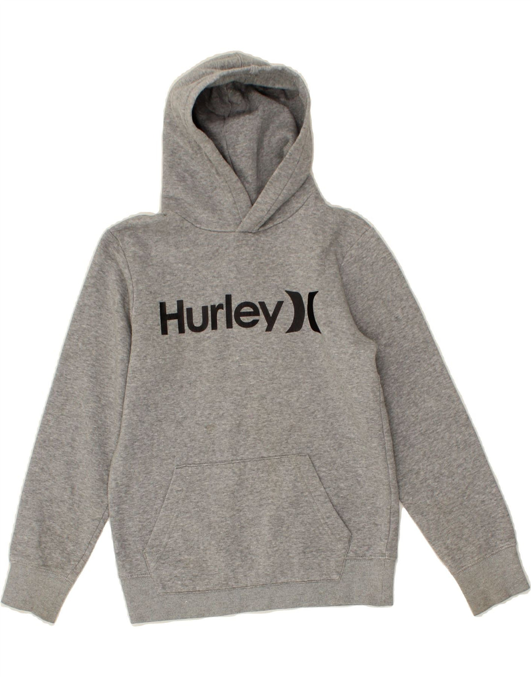 HURLEY Boys Graphic Hoodie Jumper 10-11 Years Grey Cotton Vintage Hurley and Second-Hand Hurley from Messina Hembry 