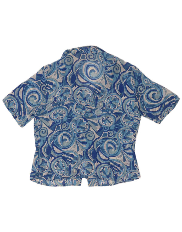 Blusa feminina Marronetto manga curta IT 44 Paisley azul médio