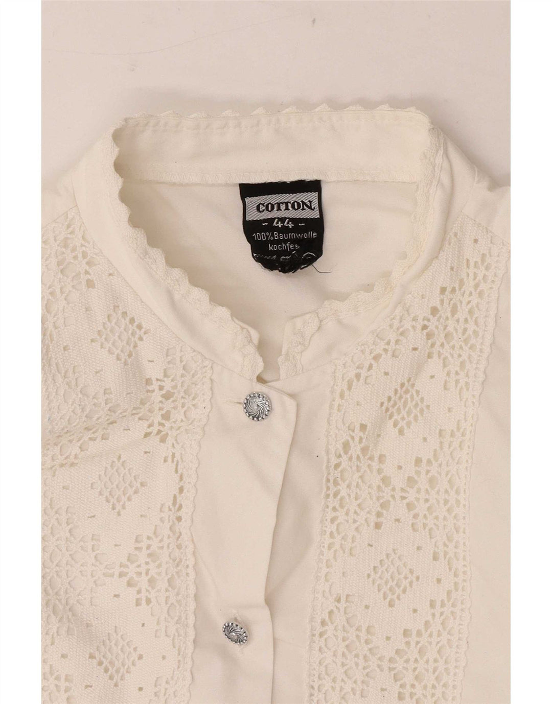 Camisa feminina vintage IT 44 algodão branco médio