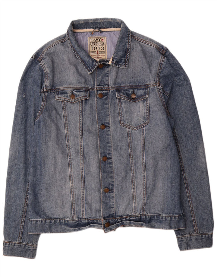 Jaqueta jeans masculina Easy UK 40 grande algodão azul