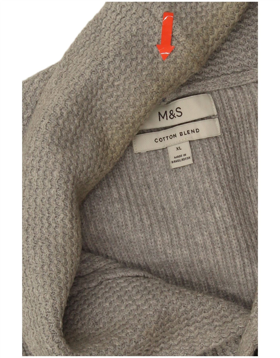 Suéter cardigã masculino Marks & Spencer XL algodão cinza