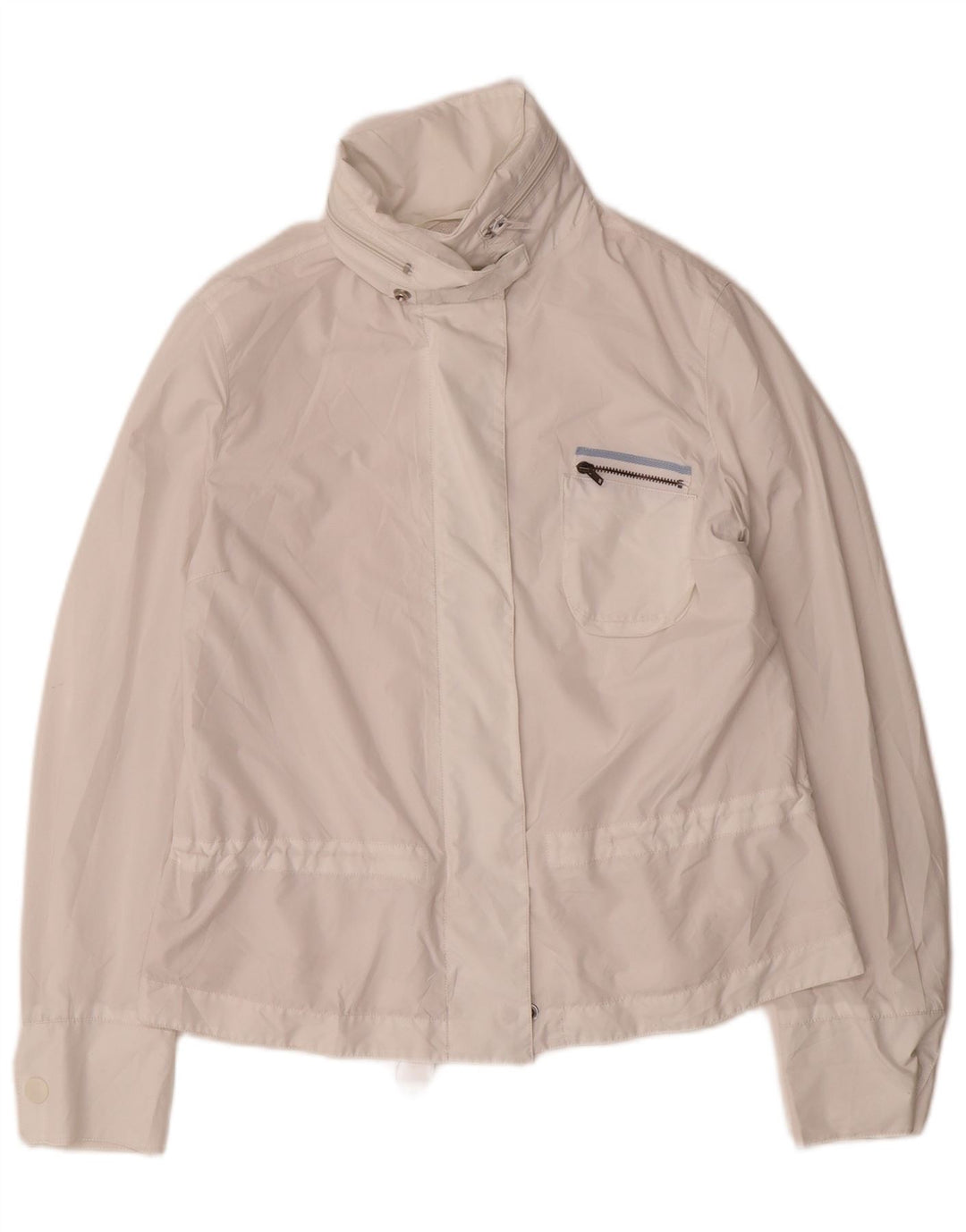 Jaqueta corta-vento feminina Armani Jeans Reino Unido 8 poliéster branco pequeno