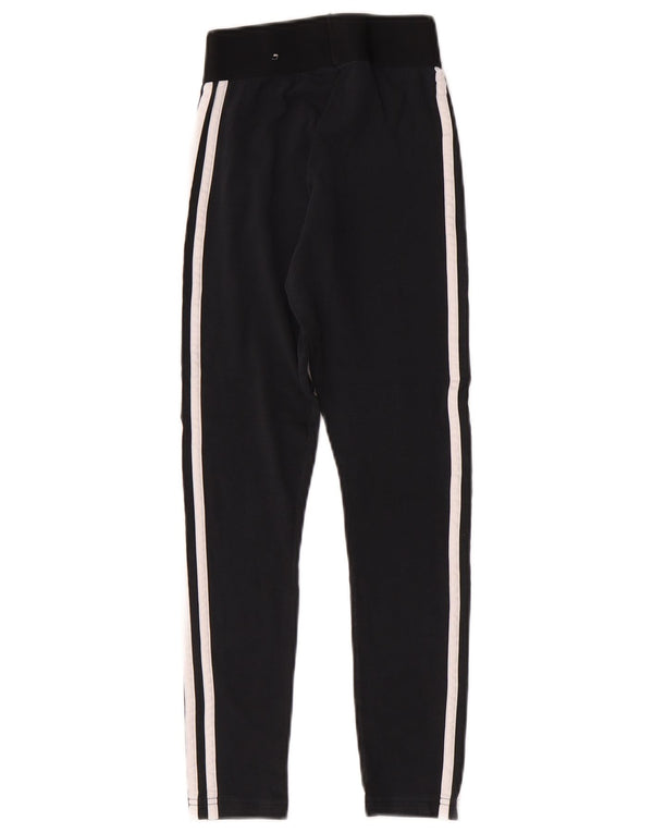 Leggings Adidas Femininas UK 0/2 2XS Preto Listrado Esportes