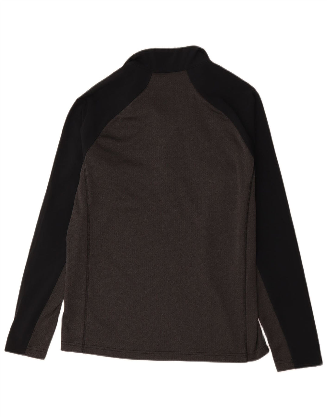 Columbia Mens Zip Neck Top Manga Longa Cinza Médio Colourblock Poliéster