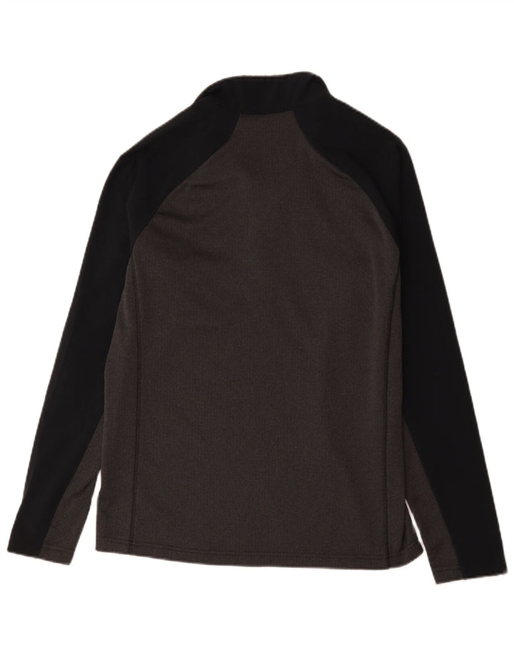 Columbia Mens Zip Neck Top Manga Longa Cinza Médio Colourblock Poliéster
