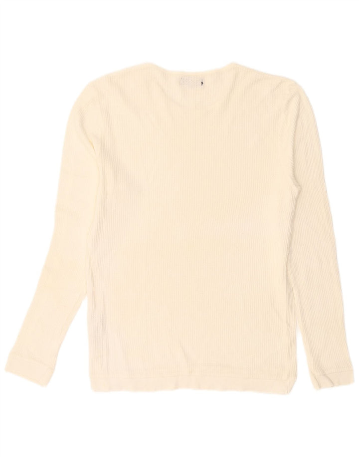 Zara Suéter masculino com gola redonda e algodão branco médio