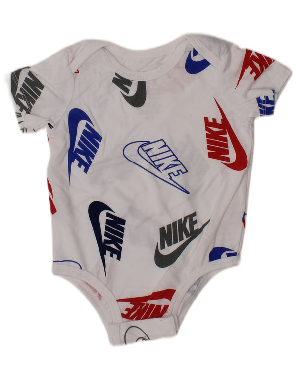 Macacão gráfico NIKE para meninos de 3 a 6 meses de algodão branco