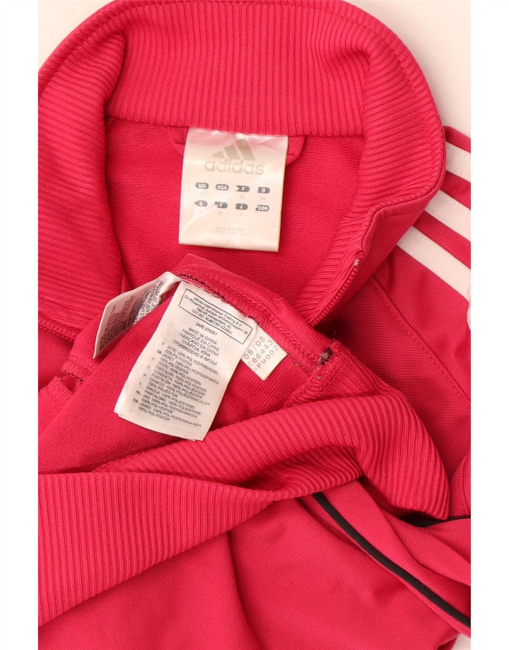 Adidas Womens Tracksuit Top Jacket UK 8 Pequeno Rosa Poliéster