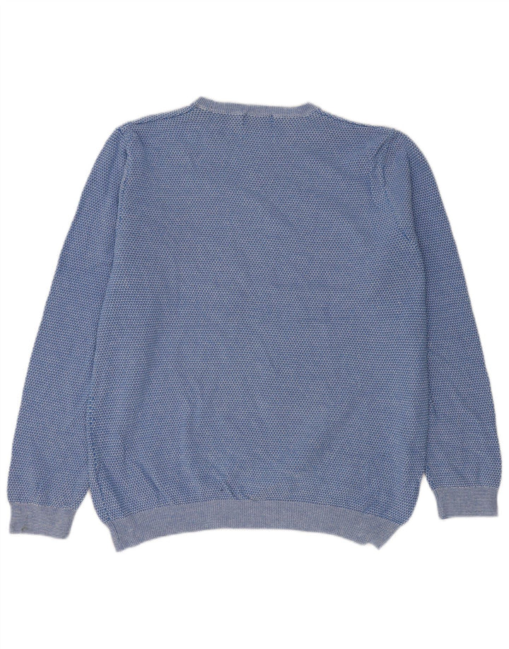 Suéter masculino MARKS & SPENCER com gola redonda, grande algodão azul