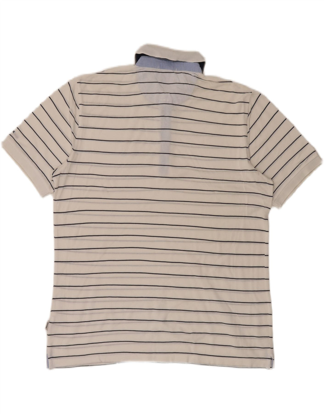 Camisa polo masculina Geox Respira Regular Fit grande listrada branca