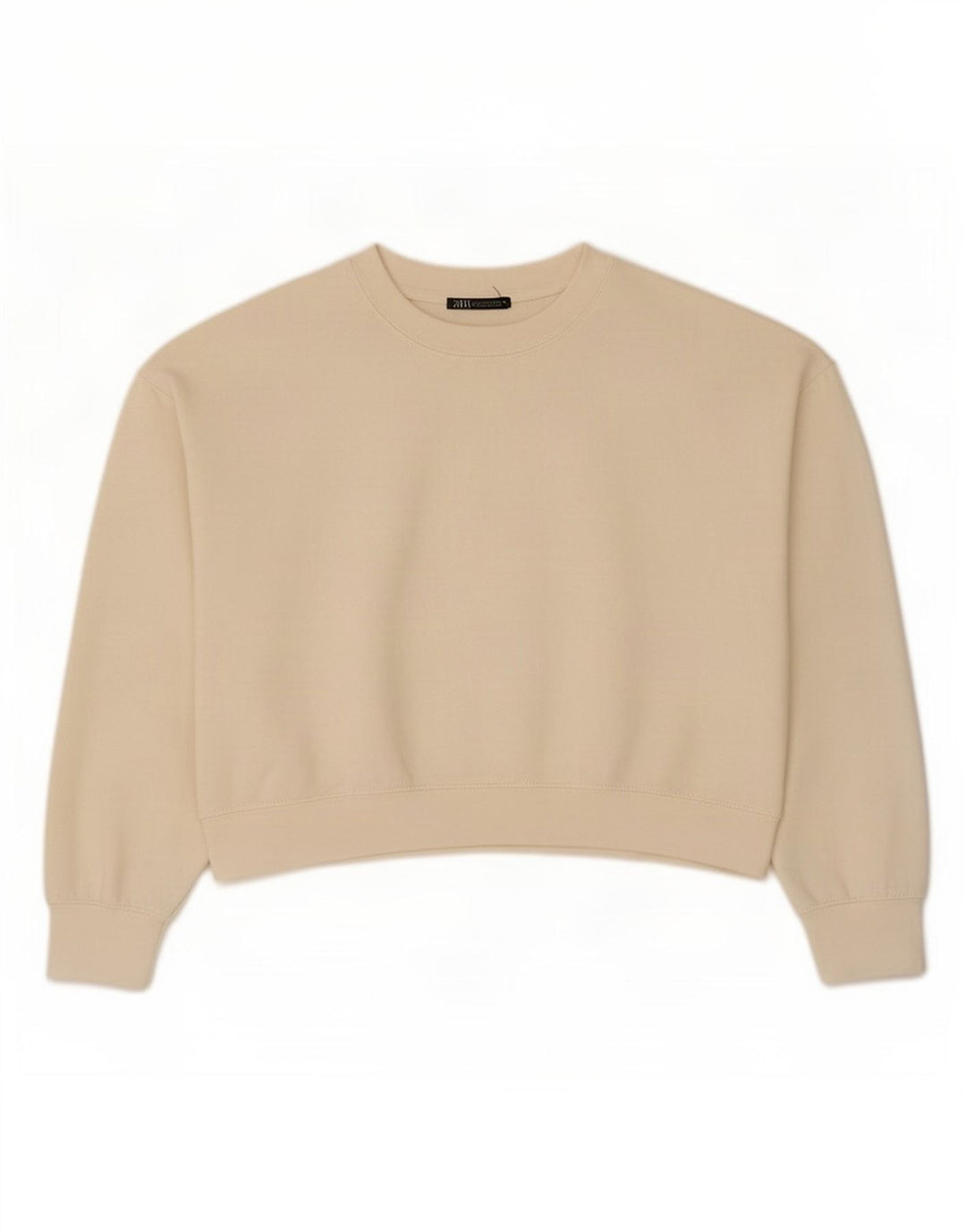 Zara Womens Crop Oversized Moletom Jumper Reino Unido 14 Médio Off White
