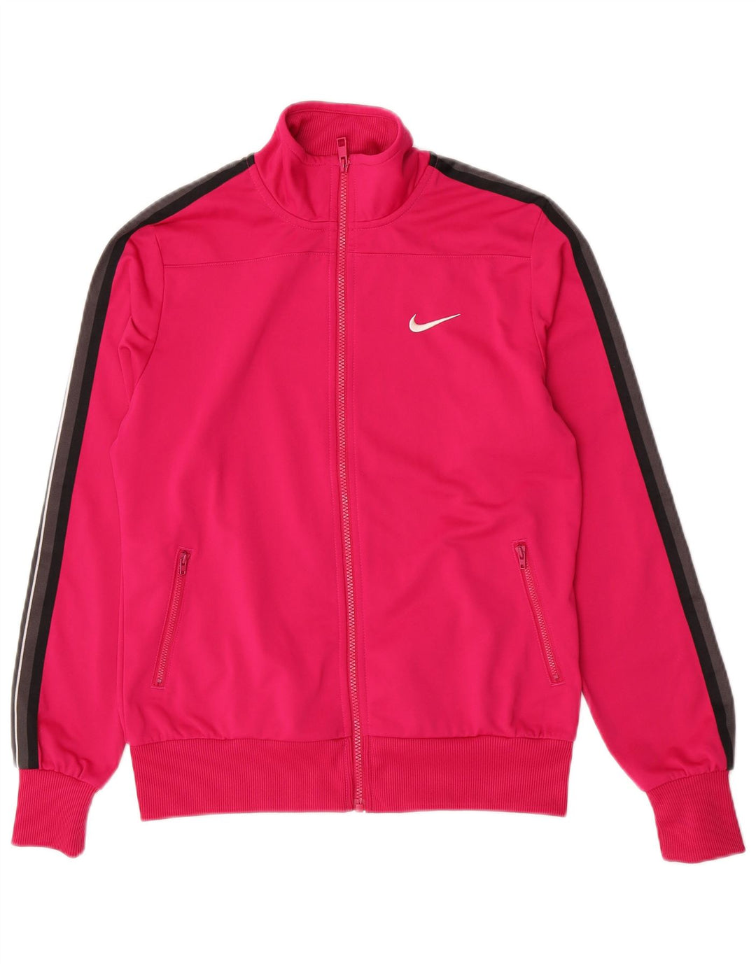 Nike Womens Tracksuit Top Jacket UK 14 Grande Rosa Colorblock Poliéster
