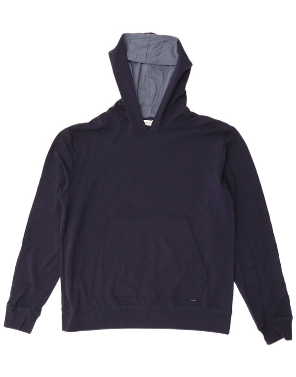 Suéter masculino com capuz Autograph da Marks & Spencer grande azul marinho