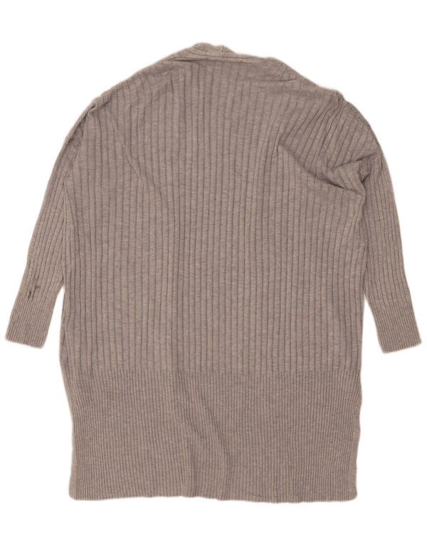 Suéter feminino Marks & Spencer Longline Open Cardigan Reino Unido 14 cinza médio