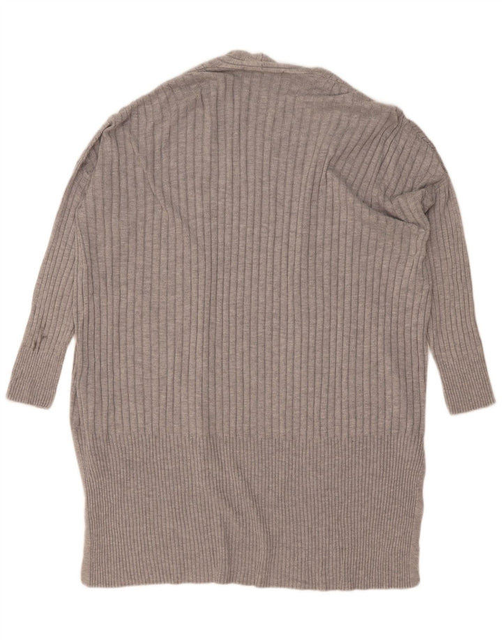 Suéter feminino Marks & Spencer Longline Open Cardigan Reino Unido 14 cinza médio