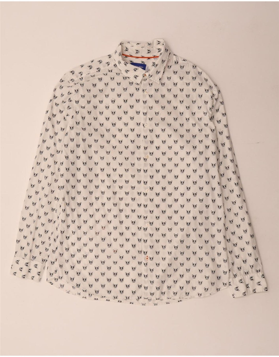 Camisa masculina JACK & JONES 2XL algodão manchado branco