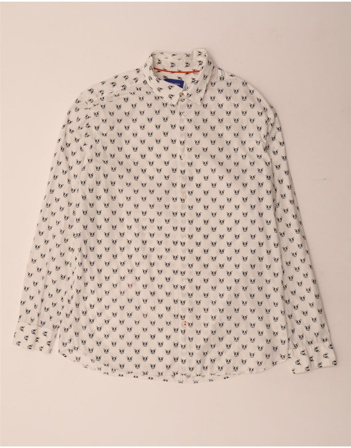 Camisa masculina JACK & JONES 2XL algodão manchado branco