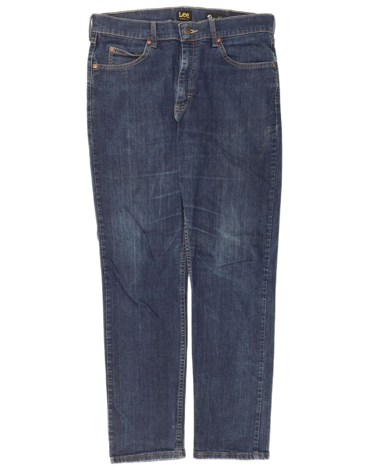 Lee Mens Slim Jeans W34 L32 Azul Algodão