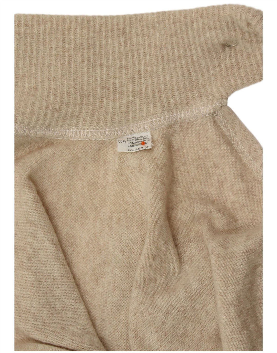 Poncho feminino VINTAGE tamanho único lã de cordeiro bege