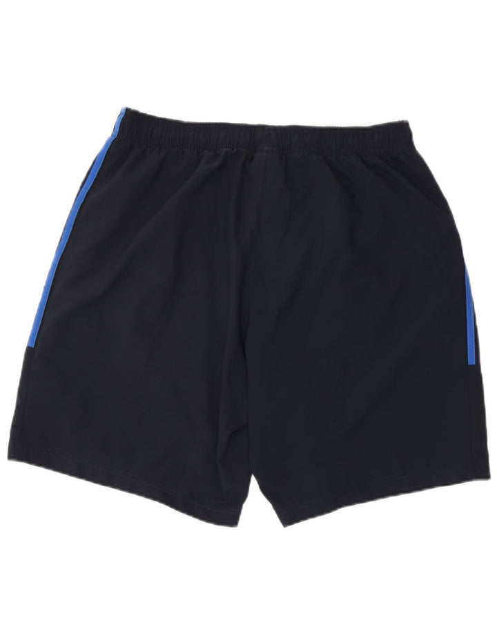 Shorts esportivos masculinos Adidas grandes poliéster azul marinho