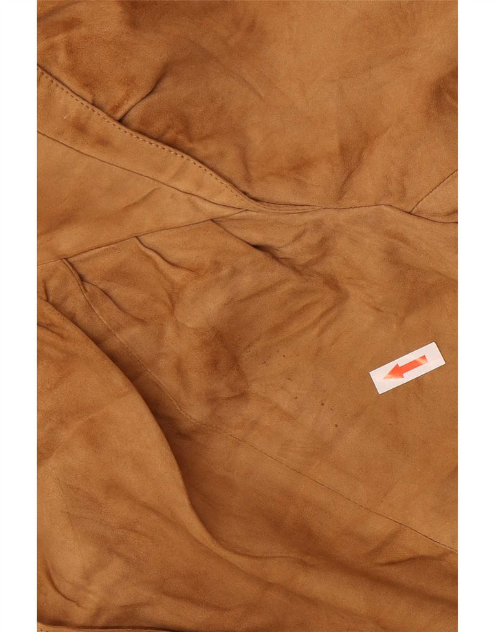 Jaqueta bomber feminina vintage de camurça IT 42 couro bege médio