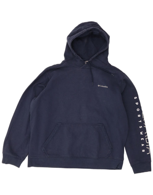 Suéter Columbia masculino com capuz gráfico XL azul marinho algodão