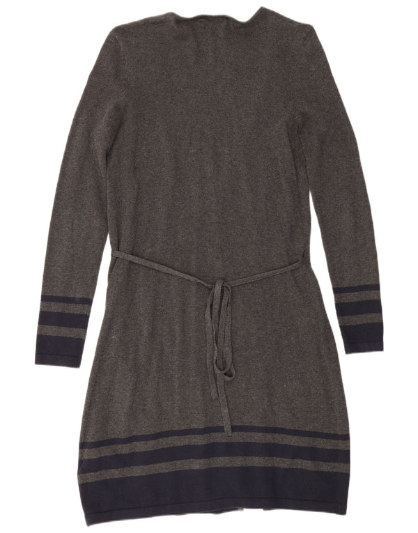 Vestido feminino de malha Tommy Hilfiger UK 6 XS algodão listrado cinza