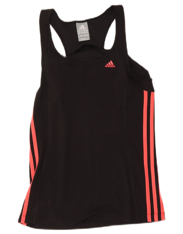 Adidas Womens Climalite Vest Top UK 10 Pequeno Poliéster Preto