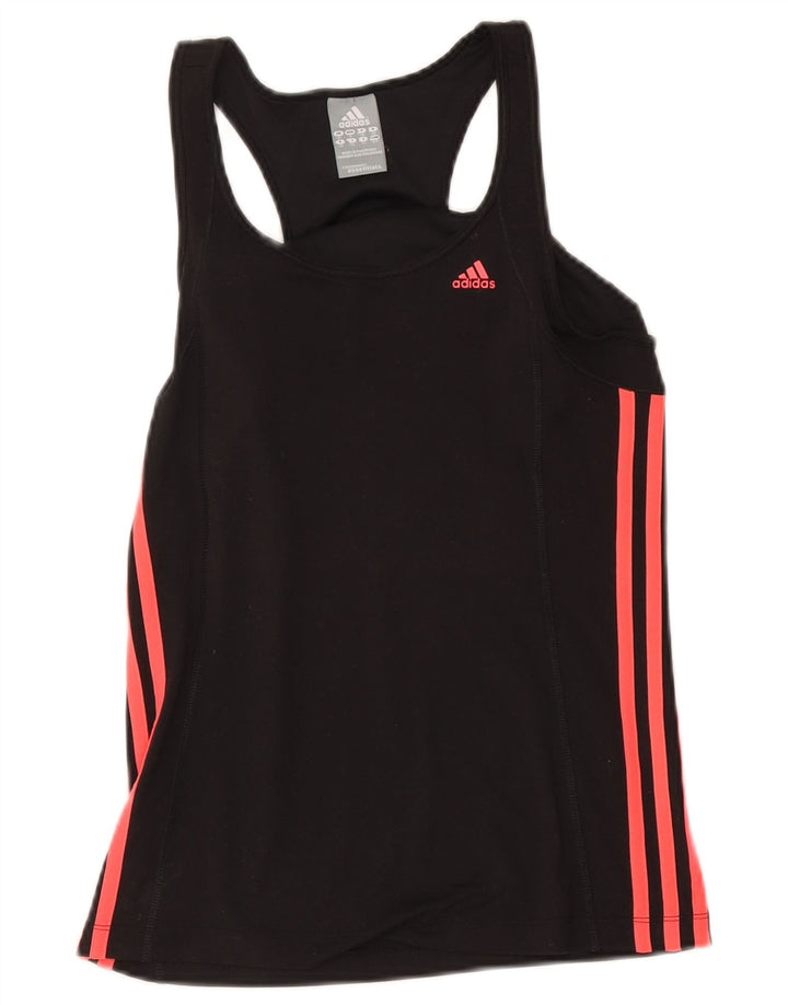 Adidas Womens Climalite Vest Top UK 10 Pequeno Poliéster Preto