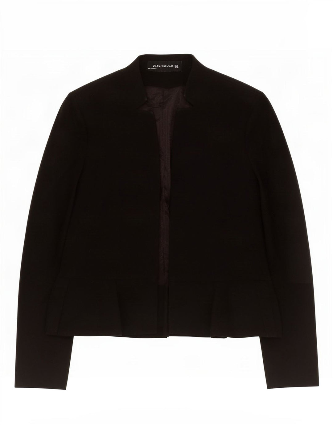 Zara Womens Open Blazer Jacket Reino Unido 10 Pequeno Preto