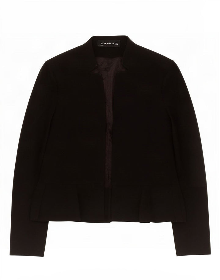 Zara Womens Open Blazer Jacket Reino Unido 10 Pequeno Preto