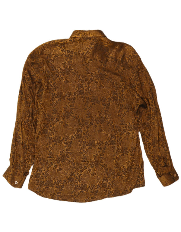 Tipo' S Mens Shirt Medium Brown Paisley Viscose