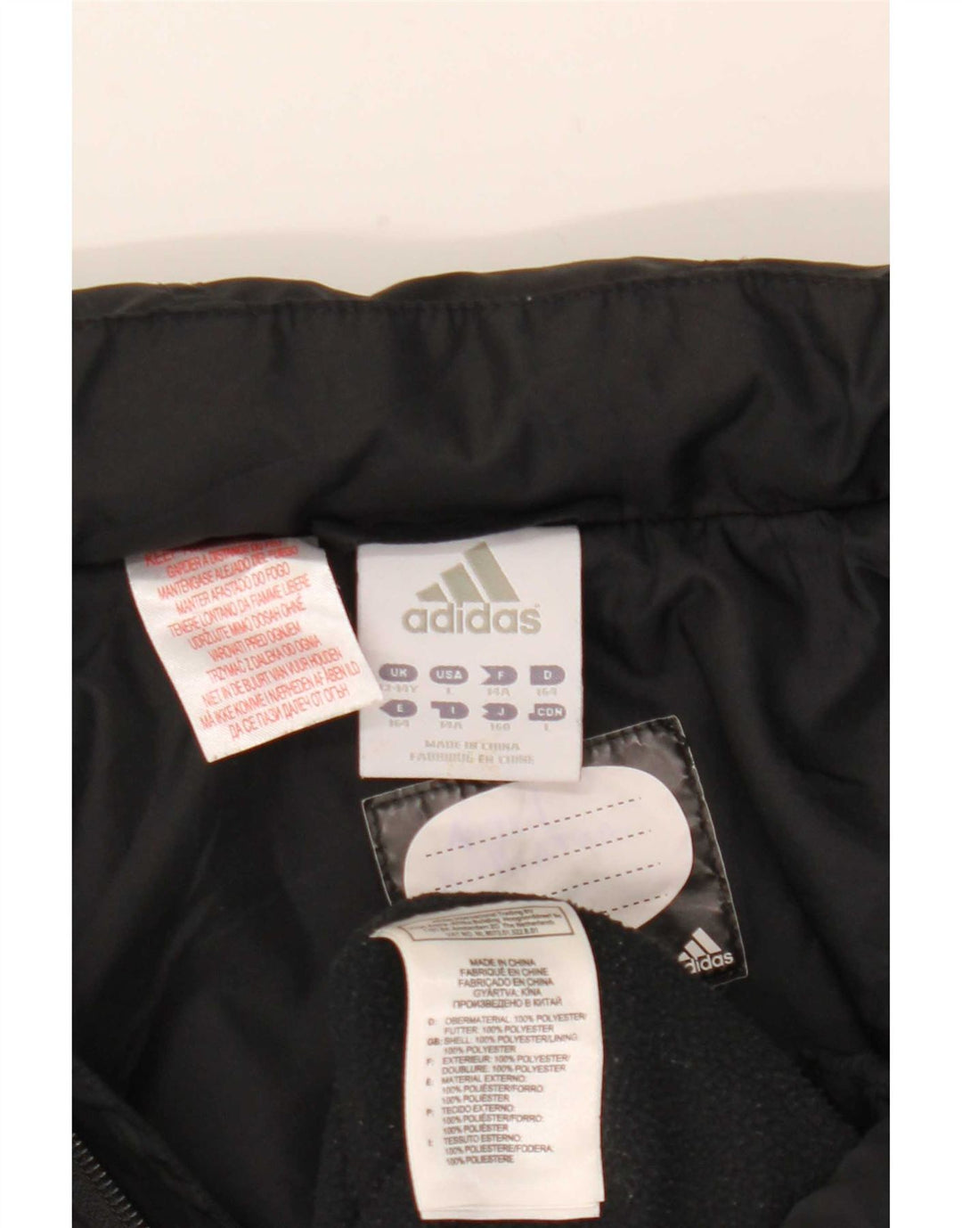 Jaqueta corta-vento com capuz Adidas meninos 13-14 anos preto poliéster