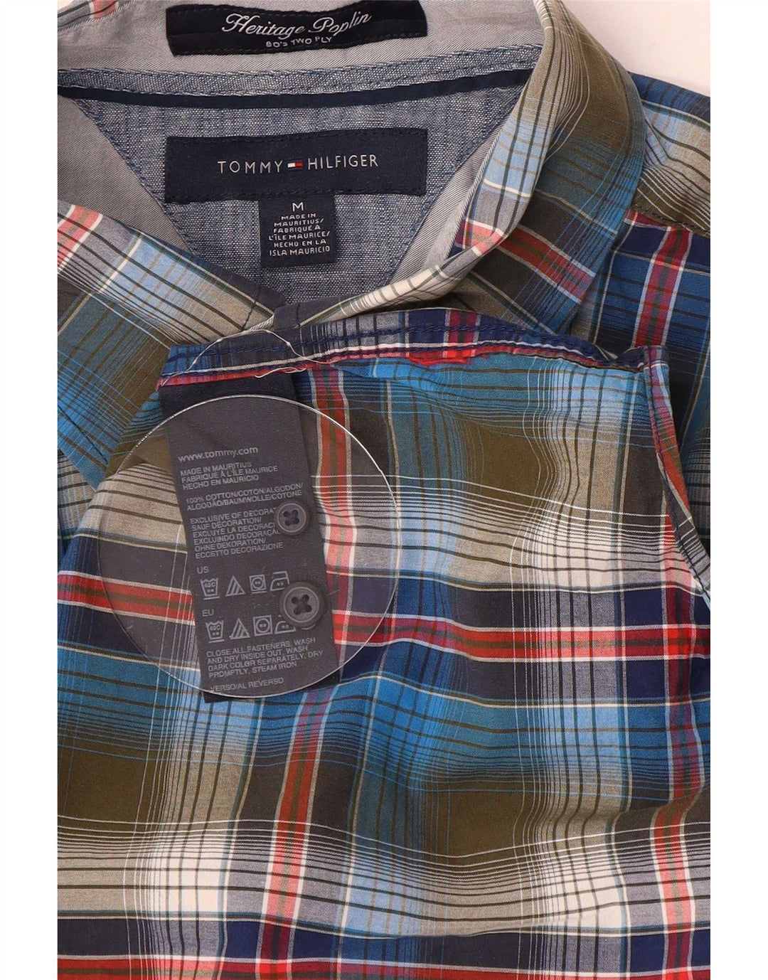 Camisa masculina Tommy Hilfiger média xadrez multicolorida