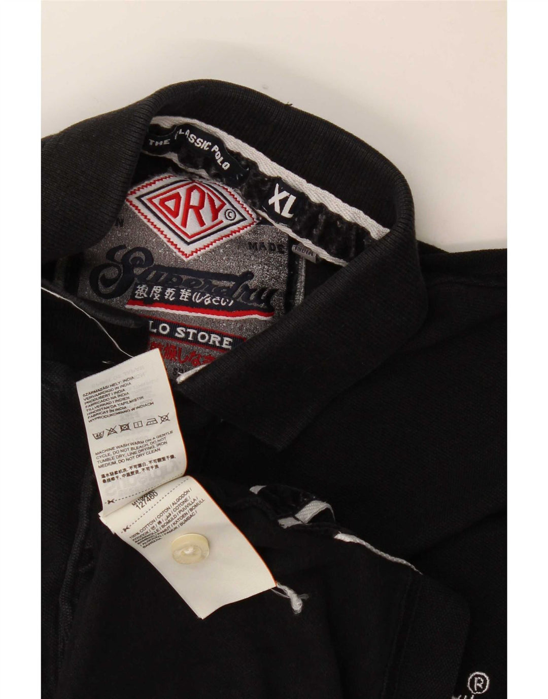Camisa polo masculina Superdry XL algodão preto
