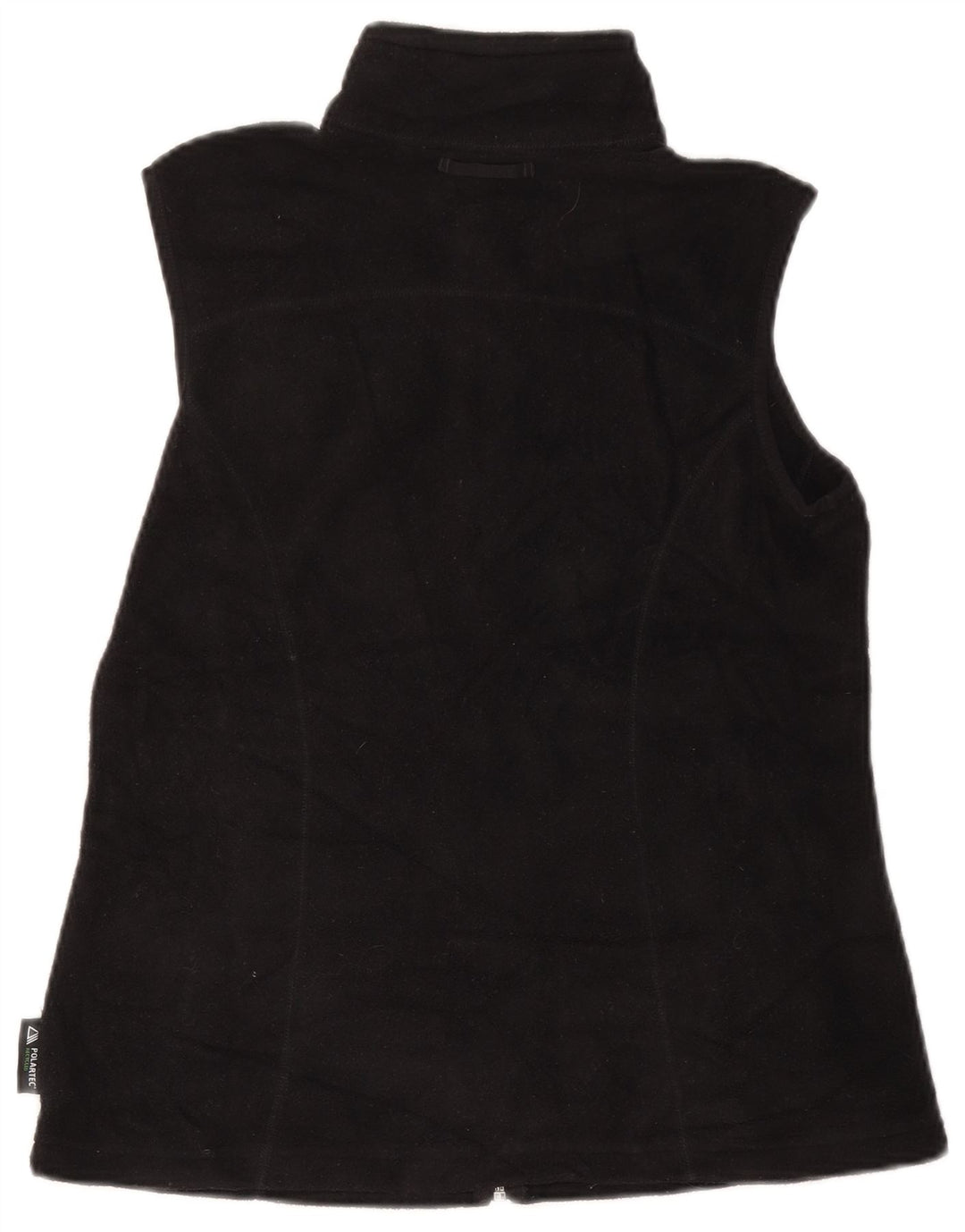 Colete de lã feminino EDDIE BAUER UK 12 poliéster preto médio
