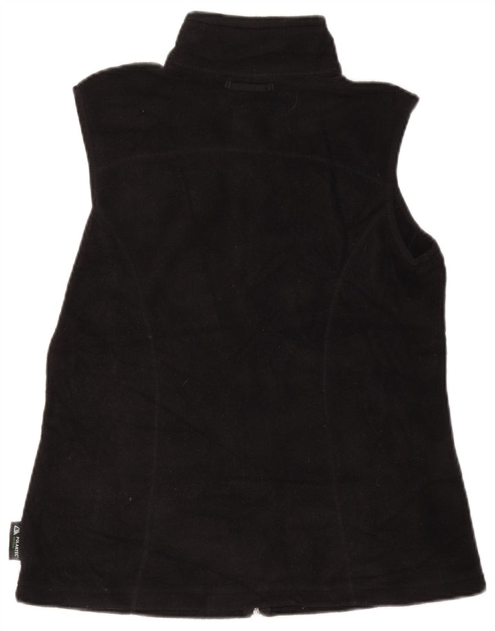 Colete de lã feminino EDDIE BAUER UK 12 poliéster preto médio