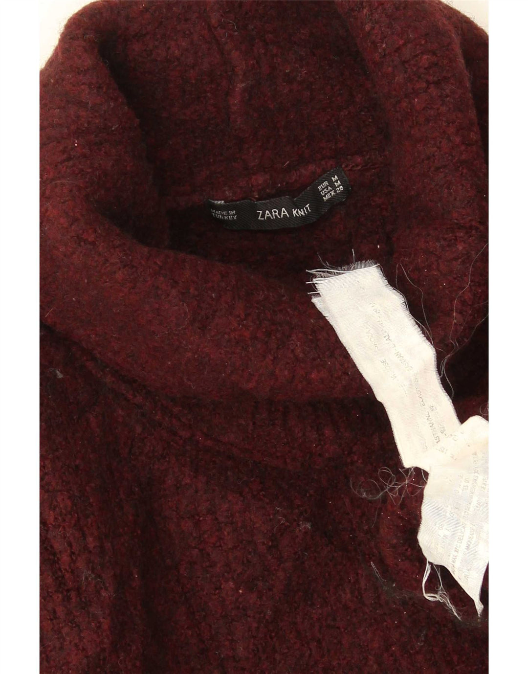 Zara Suéter feminino oversized com gola redonda Reino Unido 14 médio marrom viscose