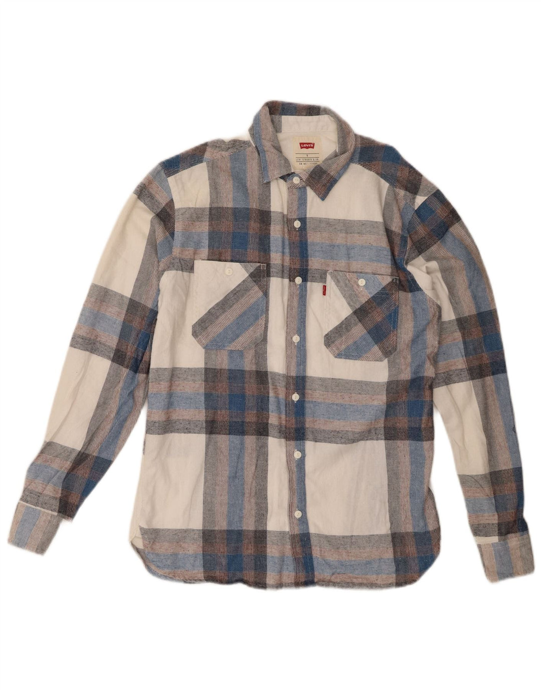 Camisa masculina de flanela LEVI'S pequena de algodão xadrez multicolorido