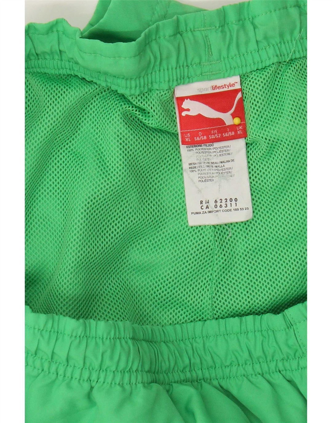 Shorts esportivos gráficos masculinos Puma XL verde poliéster
