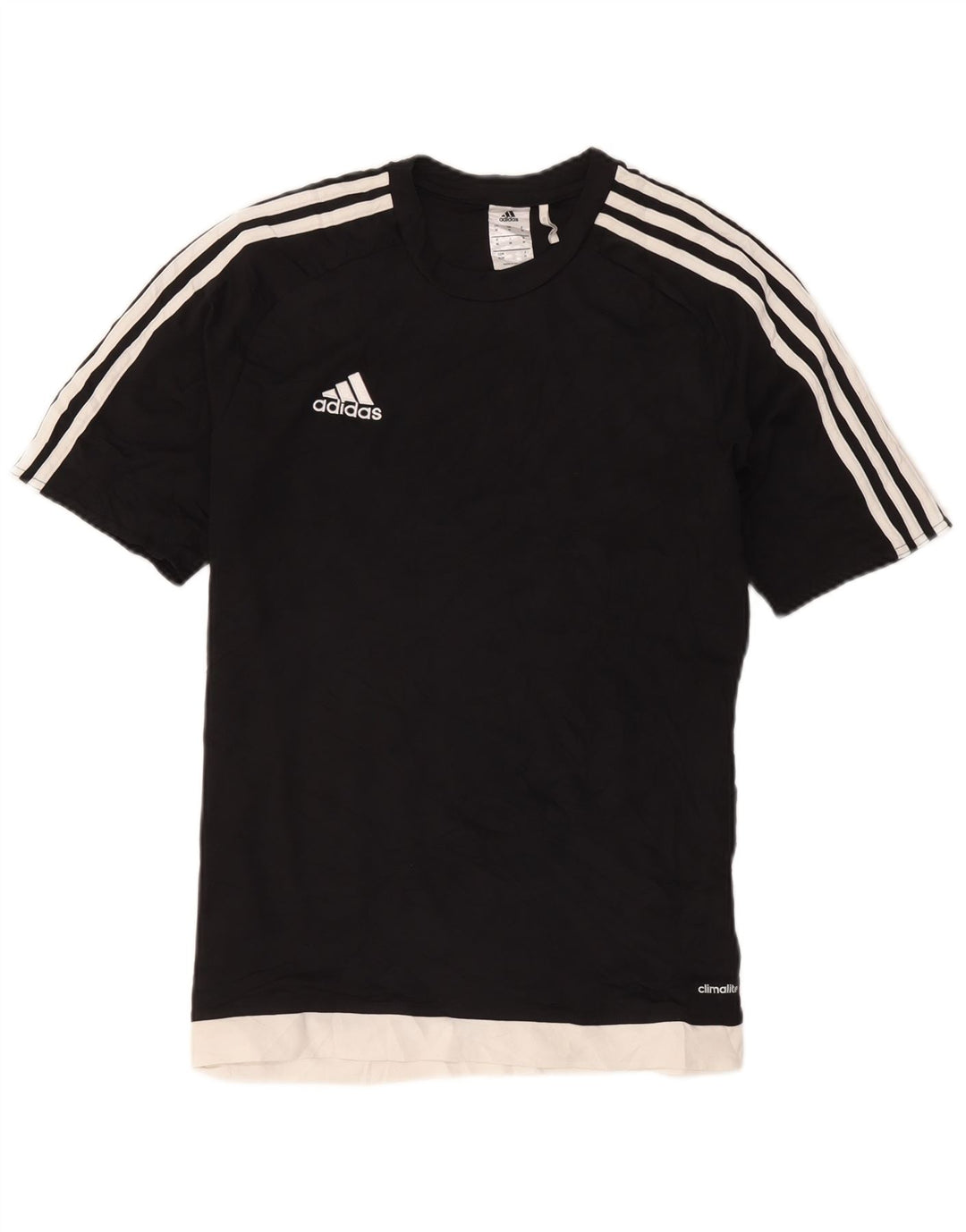 Adidas Masculino Climalite Camiseta Top Médio Preto Colorblock Poliéster