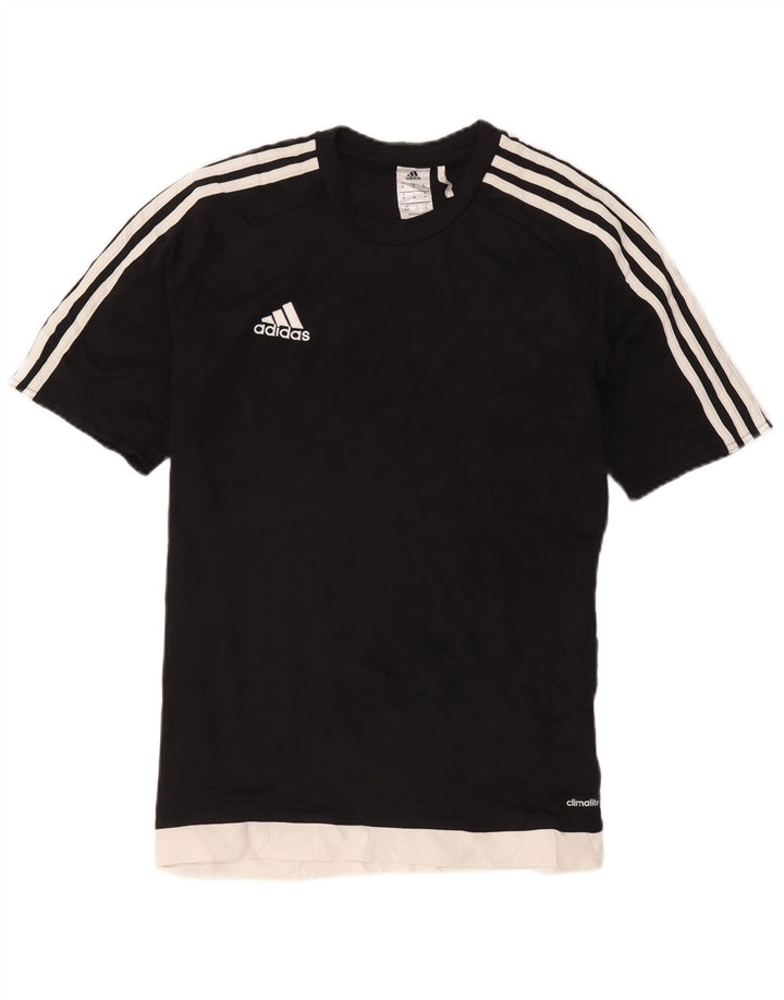 Adidas Masculino Climalite Camiseta Top Médio Preto Colorblock Poliéster