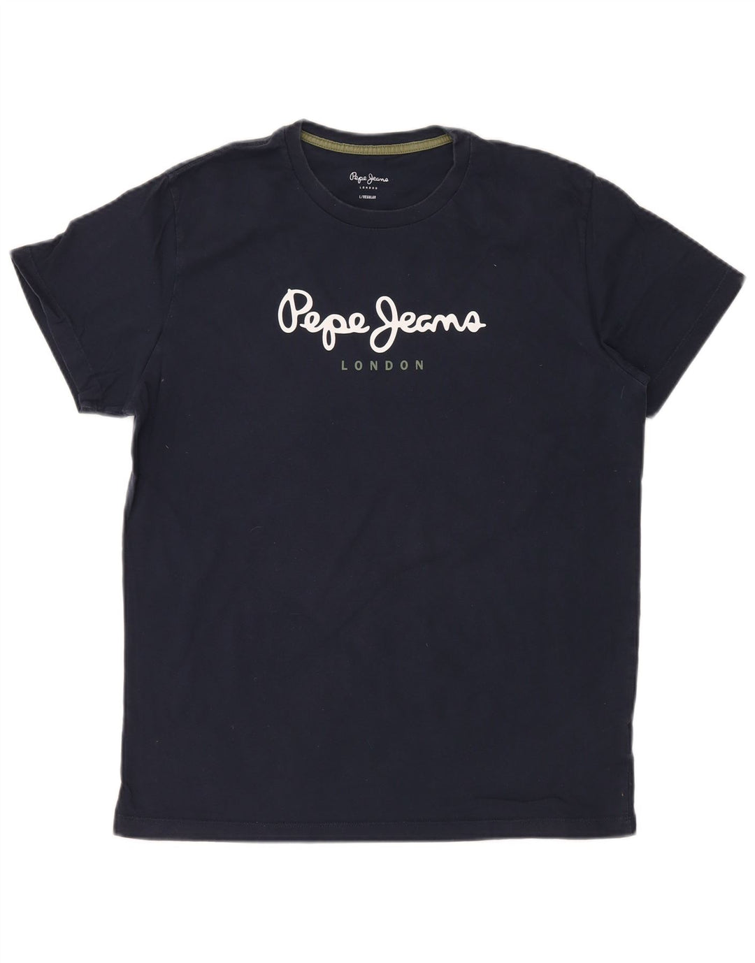 Camiseta masculina PEPE JEANS com ajuste regular gráfico grande algodão azul marinho