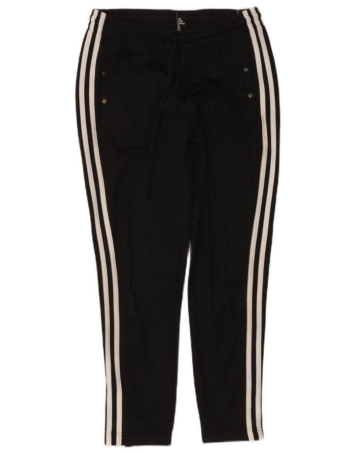 Calça de treino feminina ADIDAS UK 8/10 pequena preta poliéster
