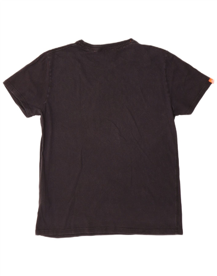 Superdry Mens Graphic T-Shirt Top Grande Algodão Preto