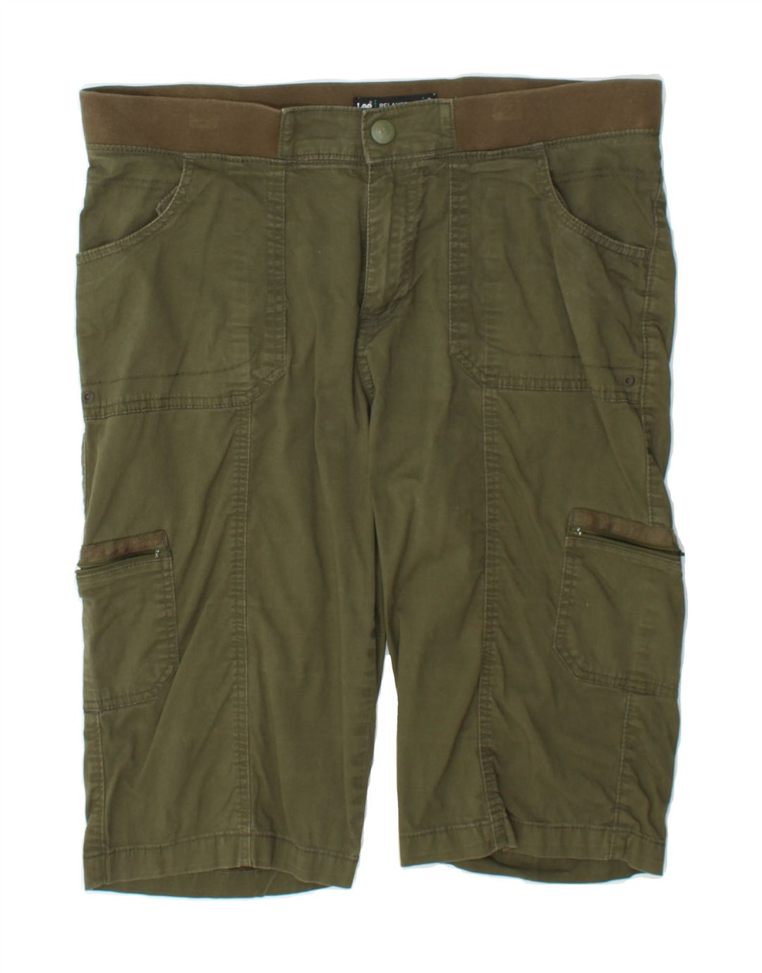 LEE Womens Relaxed Fit Cargo Shorts US 14 XL W36 Khaki Cotton Vintage Lee and Second-Hand Lee from Messina Hembry 