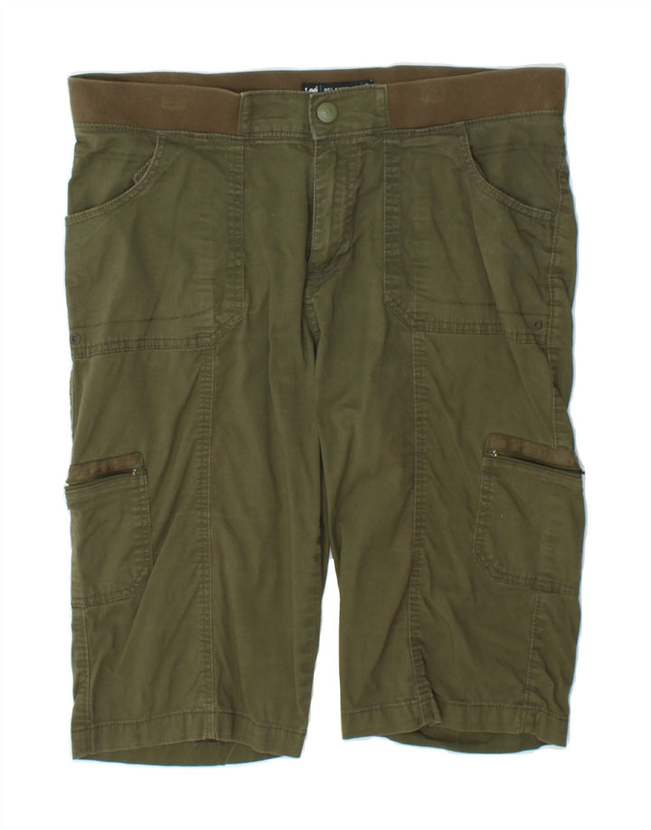 LEE Womens Relaxed Fit Cargo Shorts US 14 XL W36 Khaki Cotton Vintage Lee and Second-Hand Lee from Messina Hembry 
