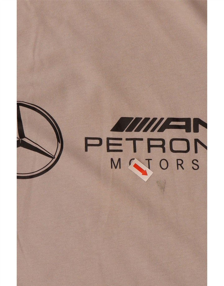 Camiseta masculina PUMA com estampa gráfica pequena de algodão cinza