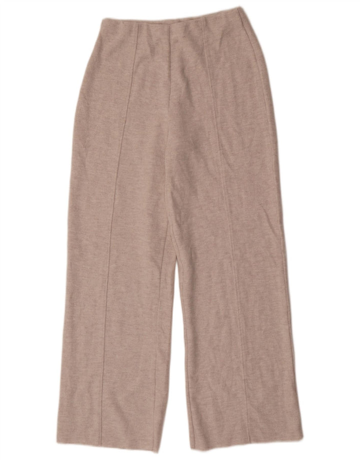 Zara Calça feminina de malha larga com perna pequena W28 L30 cinza poliéster