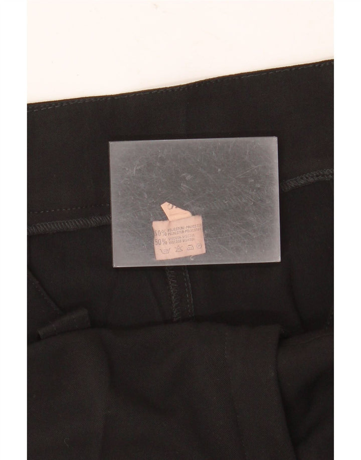 Calça feminina VINTAGE de terno reto pequeno W27 L32 poliéster preto